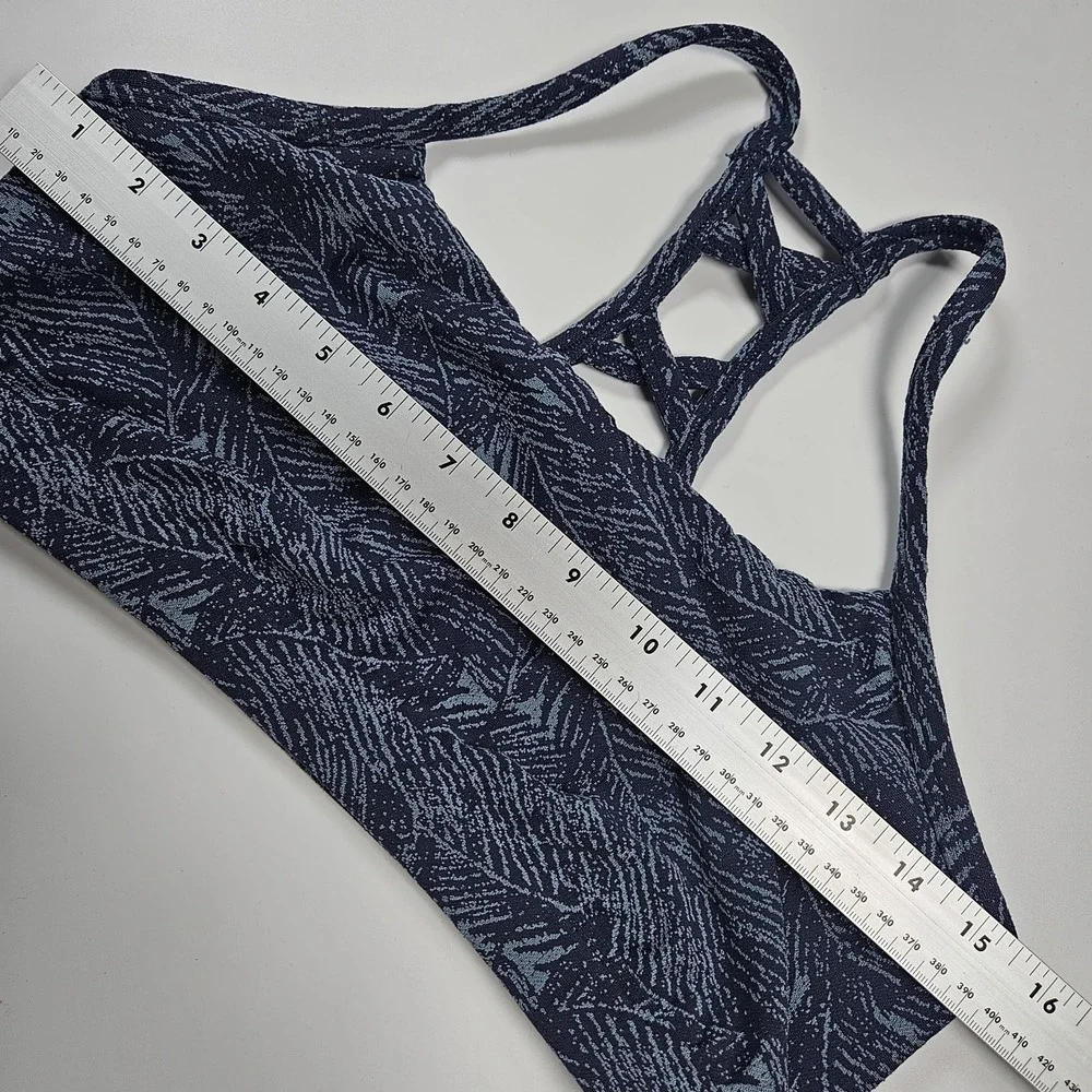 All In Motion Sports Bra‎ Womens Large L Blue Cross Cross Back Athletic